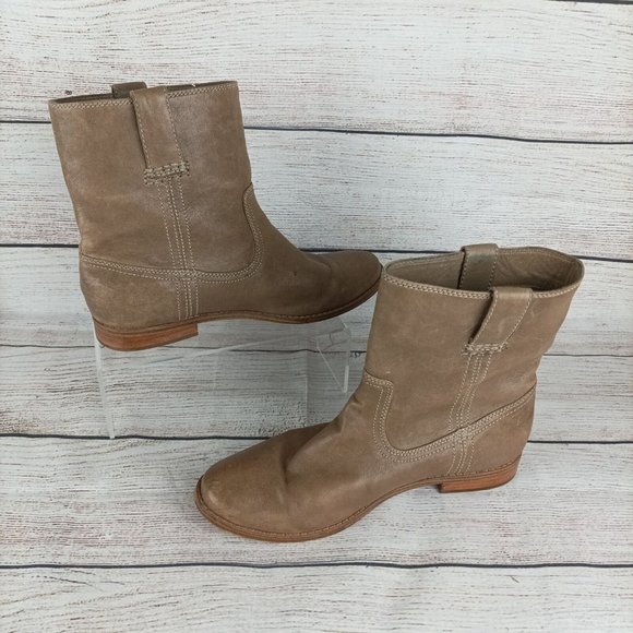 Frye Womens Anna Shortie Boots Size 8M Tan Ash Leather 3479261 - Picture 2 of 8